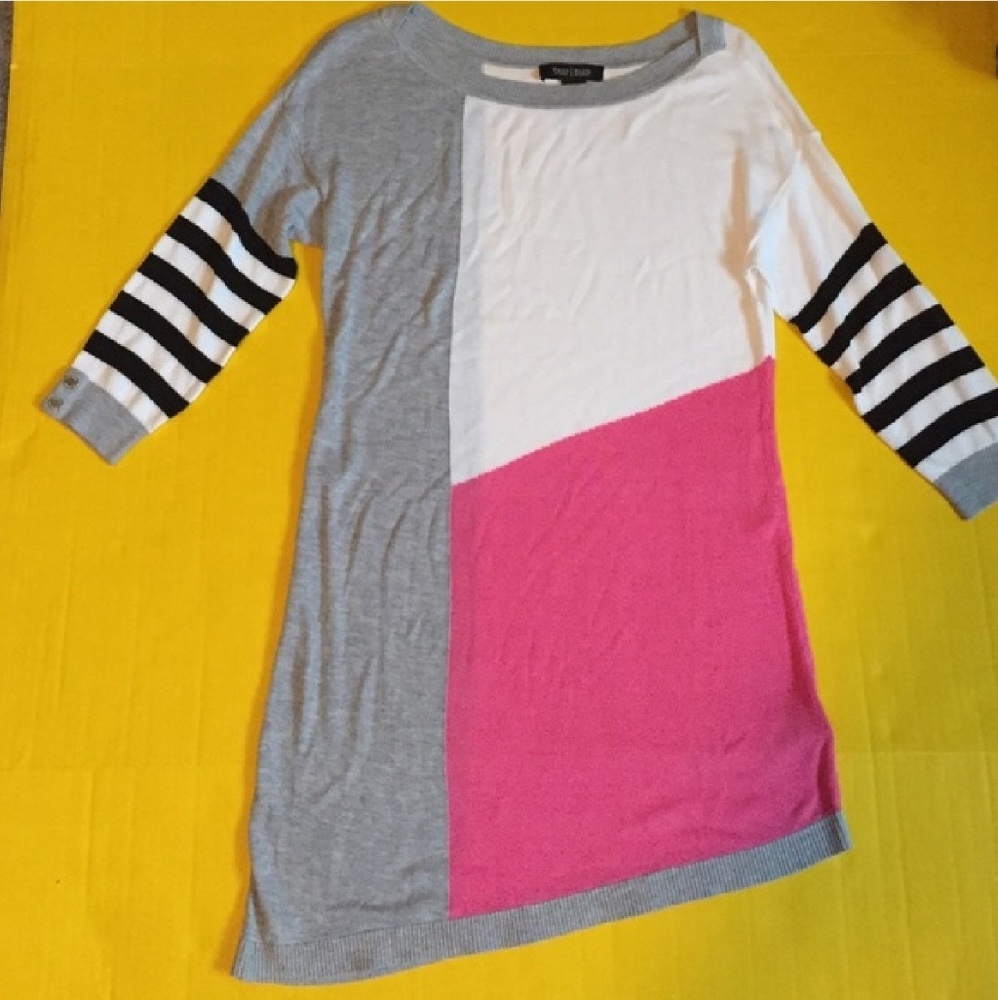 White House Black Market Color Block Sweater Dress